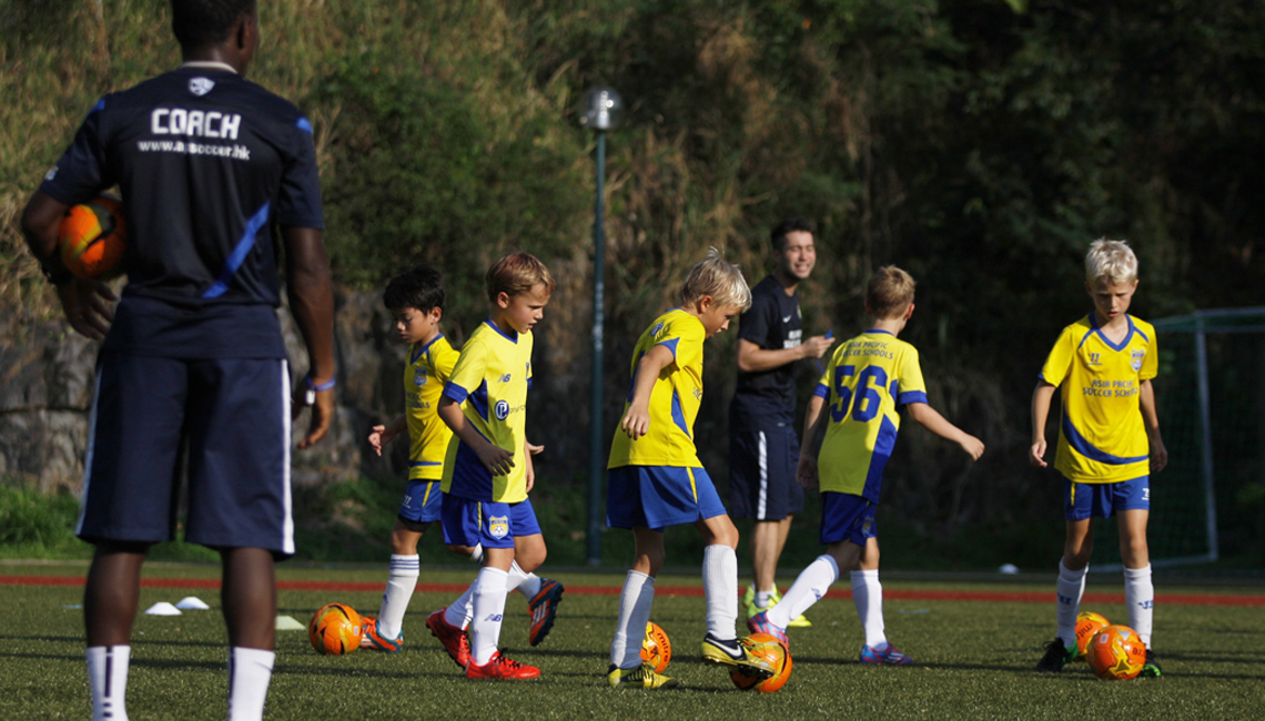 Soccer class at Stanley Ho Sports Centre, Hong Kong